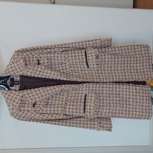 Designer inspired long coat & miniskirt set